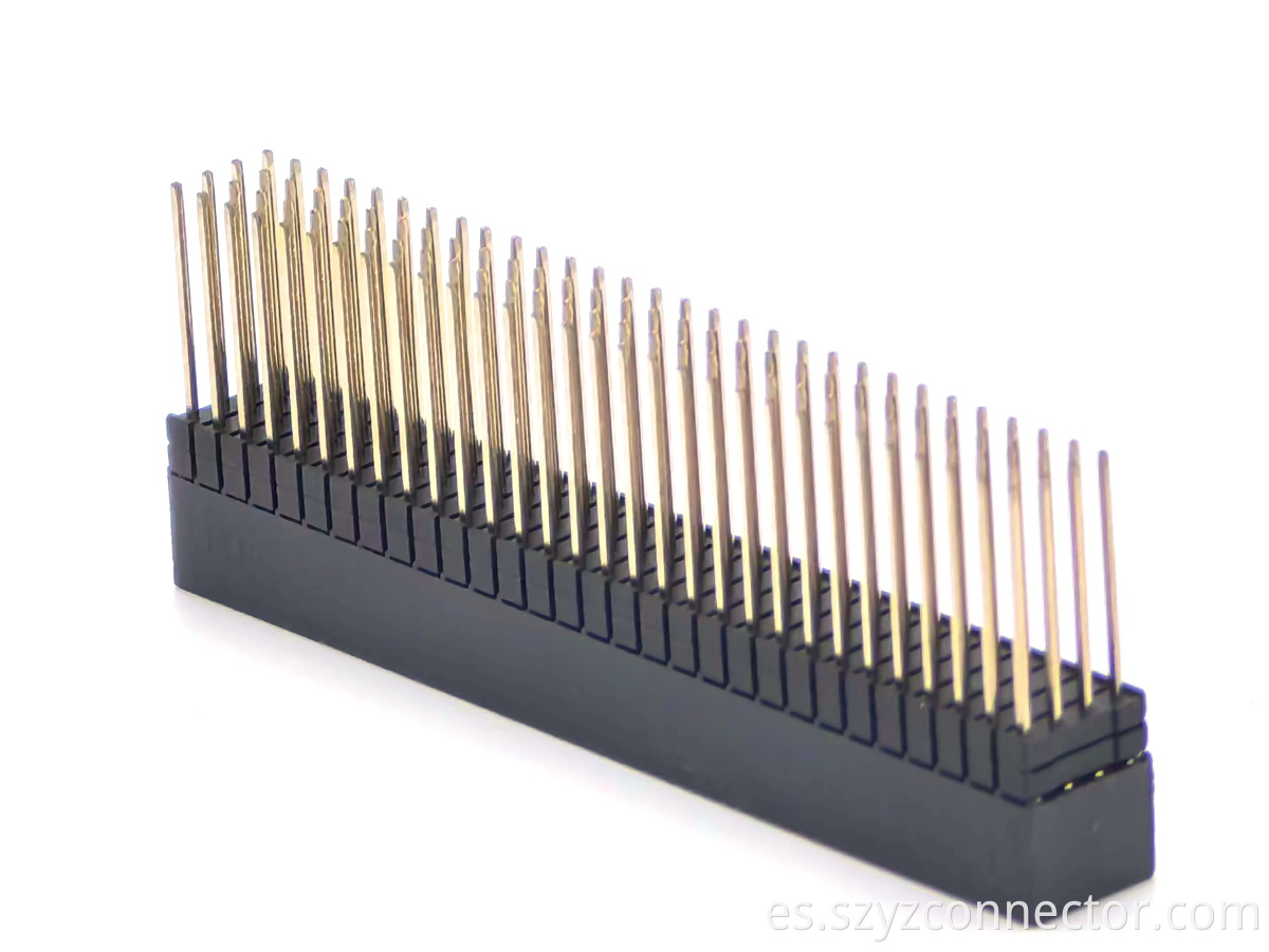 Conector de cabezal hembra de paso PC104 de 2,0mm, cuatro núcleos + cabezal de Pin de plástico de dos capas, recto coloide H:9,35mm 4*30P PC104 2.0mm Pitch Female Header Connector Quad-core+ Two-layer Plastic Pin Header Colloid Straight H:9.35mm 4*30P